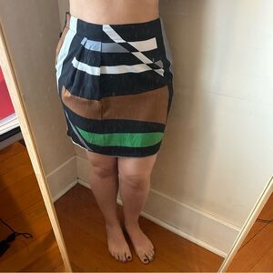 NWT Derek Lam for Design Nation Graphic Surf Parrot Colorblock Mini Skirt Medium